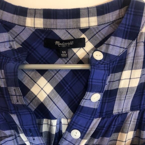 𝅺madewell quarter button down plaid blouse - Picture 2 of 3